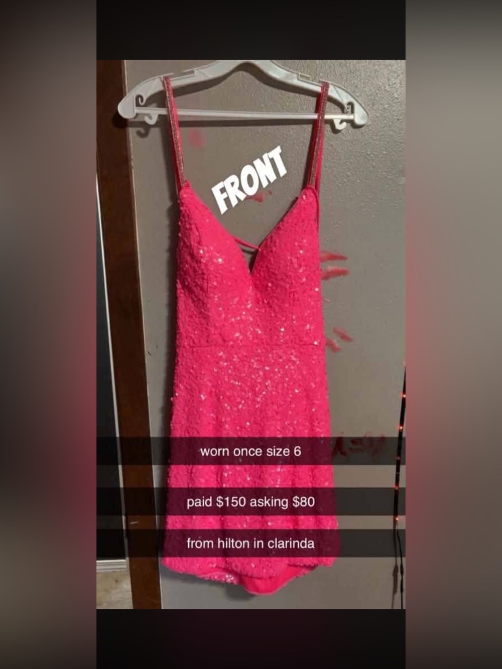 Pink Sequin Spaghetti-Strap Dress